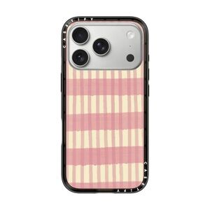 Casetify Pink and Cream Striped Phone Case